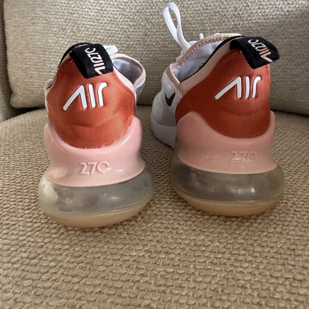 Nike Air Max 270 White and Red Sneakers - Picture 4 of 5